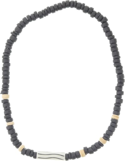 Behave Ketting Zwart - Houten Kralen Surf Ketting - Elastisch - 40 cm