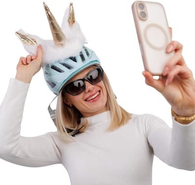 Helm Oor Accessoires - Unicorn Oor - Helm Decoratie - Universele Pasvorm - 15x15x23 cm - Wit Goud