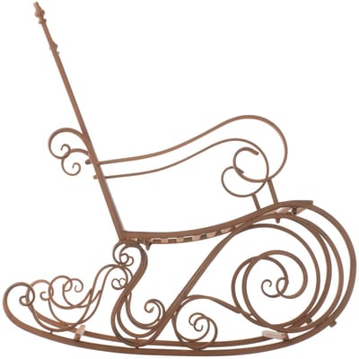 CLP Schommelstoel Relaxstoel Smilla, weerbestendig voor de tuin, metalen frame bruin