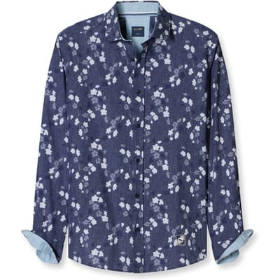 OLYMP Casual Overhemd, Regular Fit, Kent, Marineblauw
