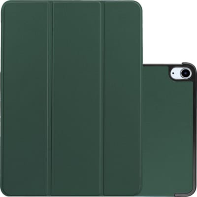 Hoes - Geschikt voor Apple iPad Air 4 (2020) - 10.9 inch - 4e Generatie - Dun & Stevig - Trifold Bookcase - Hard Cover Case - Met Uitsparing Geschikt voor Apple Pencil - Hardcover Book - Tablet Hoesje - Donkergroen