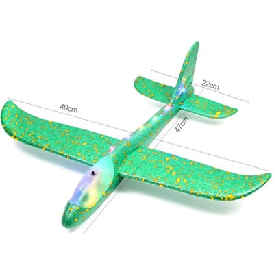 47CM Groot Schuimvliegtuig Zweefvliegtuig Handwerp Vliegtuig LED Traagheid EPP Bellen Vliegtuigen Buiten Lancering Kinder Speelgoed voor Kinderen Jongens Cadeau