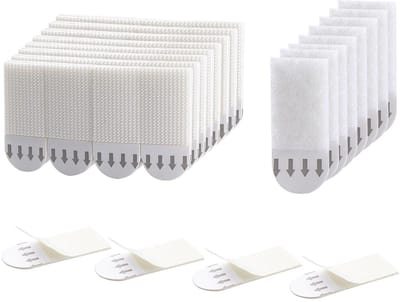 12 paar 2 cm x 46 cm plakband posterstrepen met klittenbandsluitingen voor wanddecoraties - Set voor foto's, lijsten, spiegels en bewegwijzering