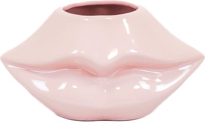Housevitamin Lips Don't Lie Vaas - Bloempot Licht Roze - 21x19x11cm - Dopamine Decor