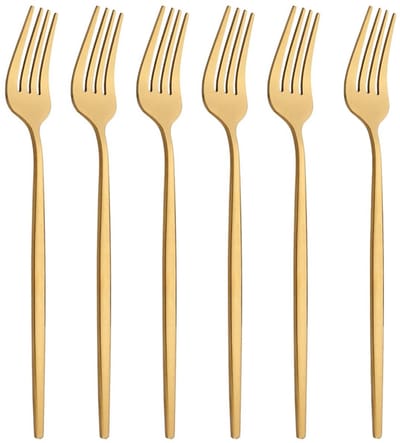 Kadirelli Tafelvork - Set van 12 - RVS Vorken - Vork - Goud