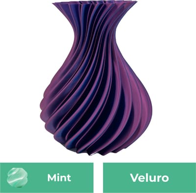 Veluro design vaas – Decoratieve vaas - Mint - 3d geprinte vaas – geschikt voor droogbloemen - 20CM