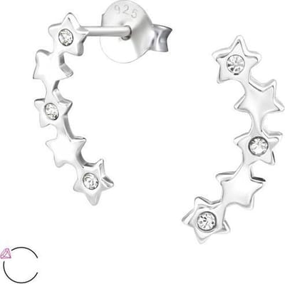 Montebello Oorbellen Aoki - 925 Silver E-Coating - Swarovski - Ster - 3x14mm
