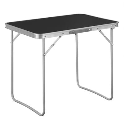 Klaptafel - Draagbaar bureau - Compacte standaard - Inklapbaar oppervlak - Reiswerkstation - Lichtgewicht bord - Eenvoudig op te zetten plaat - Zwart - 70x60x50 cm