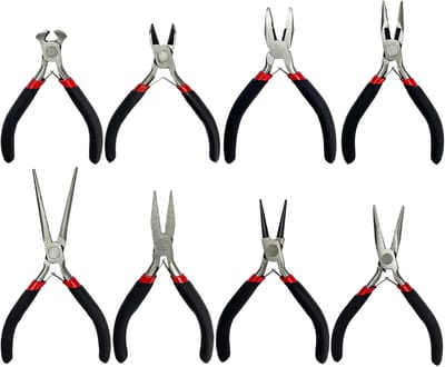 8-Delige Sieraden Tangenset, Mini Precisie Tangenset Met Opbergtas voor Het Maken Van Sieraden Geschikt voor Doe-Het-Zelvers en Reparateurs