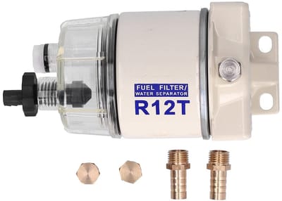 Dailygoods- Brandstoffilter Waterafscheider - 30GPH Debiet - Spin-On - Zelfontluchtende Afvoer - Vervanging R12T - Eenvoudig te Vervangen
