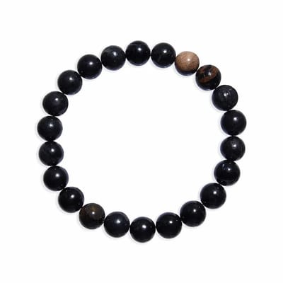 Armband Versteend Hout (Zwart) 10 mm
