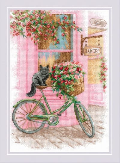 Borduurpakket - Fiets Bij Het Raam