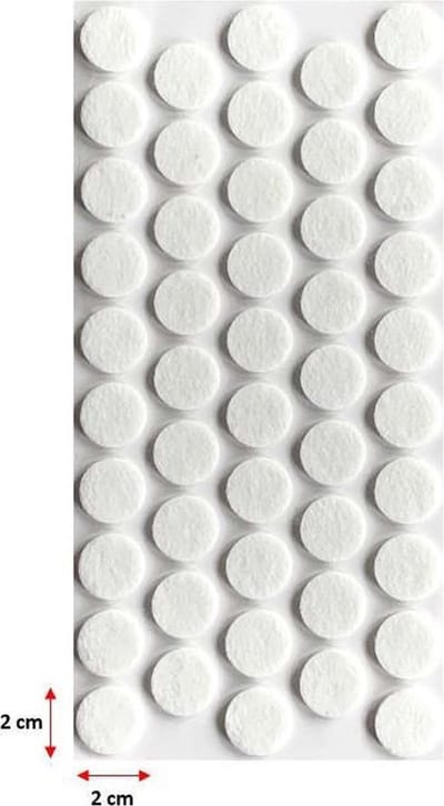 FSW-Products - Zelfklevend meubelvilt - Meubelonderzetters - Viltjes - Vilt voor meubels - Anti-kras vilt - 48 Stuks - Stof - Rond / 2 cm dia - Wit