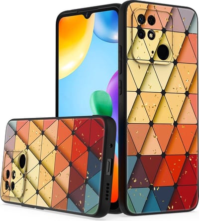 Silicone Hoesje Print - Backcover - Geschikt voor Xiaomi Redmi 10c - Marmer Triangle