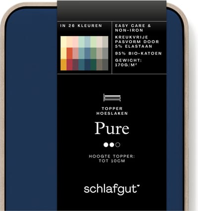 Schlafgut Jersey Pure topper hoeslaken - Eenpersoons - Blue Deep