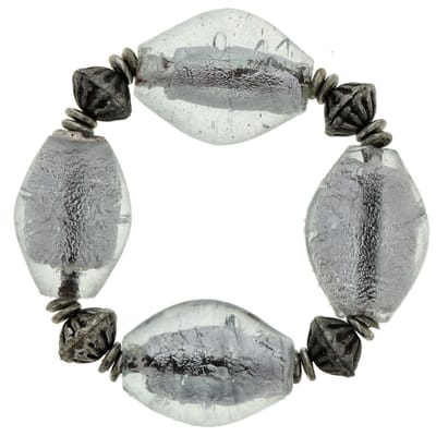 Behave - elastische armband met glaskralen - moderne basic look