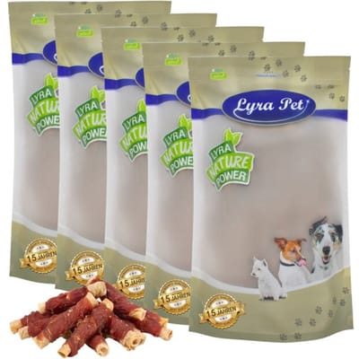 1 - 10 kg Lyra Pet® kauwrollen met natuurlijke eendenborst