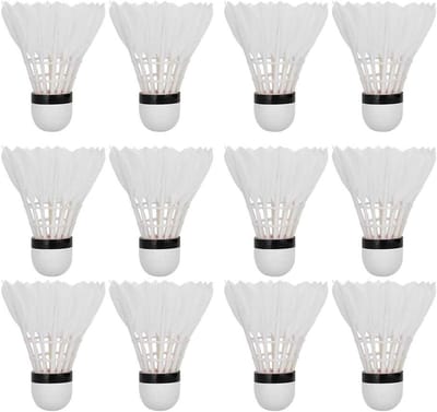 Badmintonshuttles - Vliegende ballen Sport shuttles - Badminton Training - Eendenveren Constructie - 12 stuks - Wit