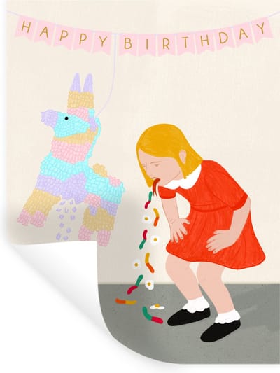 Muurstickers - Sticker Folie - Meisje - Piñata - Vintage - 30x40 cm - Plakfolie - Muurstickers Kinderkamer - Zelfklevend Behang - Zelfklevend behangpapier - Stickerfolie