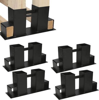 Set van 4 Houten Stapelhulp voor Brandhout - Stabiele Opbergoplossing voor Binnen en Buiten