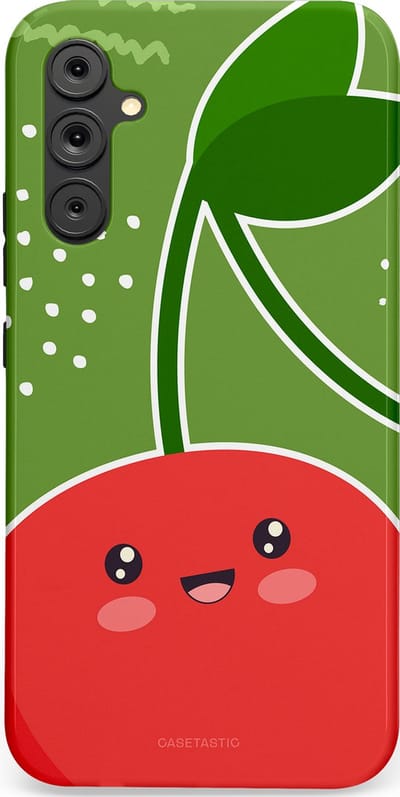 Casetastic Hoesje Geschikt voor Samsung A34 (5G) - Stijlvolle Beschermende Duo-layer Case - Kersenkus