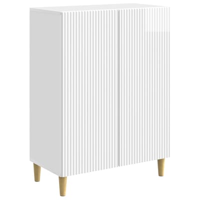 vidaXL - Dressoir - Hoogglans - Wit - 66 - x - 34,5 - x - 90 - cm - Bewerkt - hout