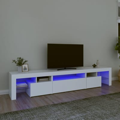 vidaXL - Tv-meubel - met - LED-verlichting - 215x36,5x40 - cm - wit
