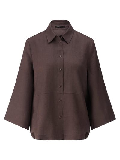 Blouse Van Peter Hahn bruin