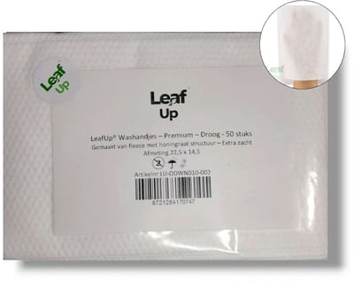 LeafUp® Wegwerp Washandjes – Premium – Droog – 50 stuks (B)