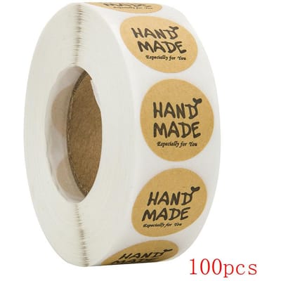 50-500 Stuks Ronde Natuurlijke Kraft Bedankt Stickers Zegel Etiketten Etiketten Handgemaakt Met Liefde Stickers Kantoor Schrijfwaren Sticke