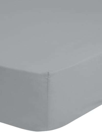 Good Morning hoeslaken effen kleur - Lits jumeaux 200x220 cm - Zilver - 100% Katoen jersey