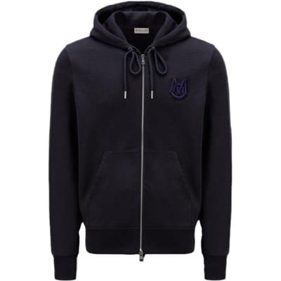 Moncler Effen Kleur Hoodie met Rits Lange Mouwen Sweatshirt Heren sweatshirts Zwart H20918G00052809KR778 M black