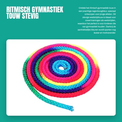 Dailygoods- Gymnastiek Touw - Stevig Nylon - Regenboogkleur - Wedstrijdkwaliteit - Duurzaam - Geschikt voor Training - Ideaal voor Kinderen - Springtouw
