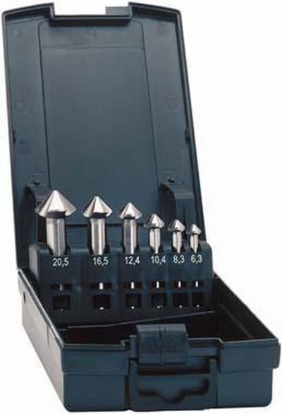 Exact 50213 Kegelverzinkboorset 5-delig 6.3 mm, 10.4 mm, 16.5 mm, 20.5 mm, 25 mm HSS Cilinderschacht 1 set(s)