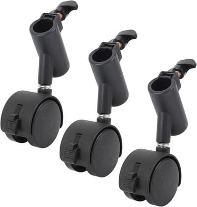 Draaibare en Stille Lichtstandaard Wielen, 3 Stuks Tripod Casters met Rem, Ideaal voor Studio's en Meubels, Duurzaam PP Materiaal