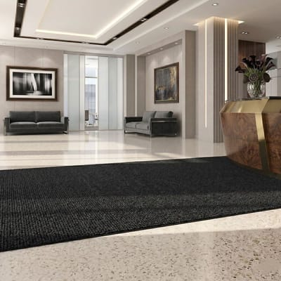 Floordirekt Vuilvangmat Hong Kong - Veelzijdig Inzetbaar - Antislip - Zwart - 100 x 100 cm - Stevig & Onderhoudsvriendelijk voor Binnen & Entree