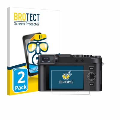 BROTECT - Screenprotector voor Leica D-Lux 8 - Folie Beschermfolie transparant 2 Stuks