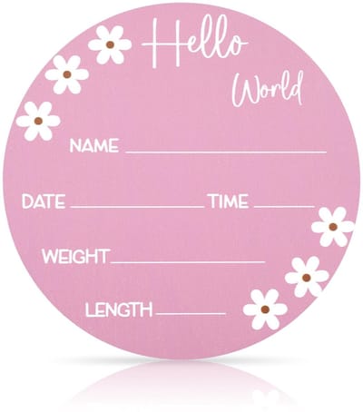 Dailygoods- Babynaamplaatje 15cm Houten Bord - Geboortenaamplaatje