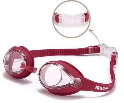 Maesy Kinder Zwembril Charlie - 6 t/m 12 Jaar - UV-Bescherming - Anti Condens - Duikbril voor Kinderen - Rood