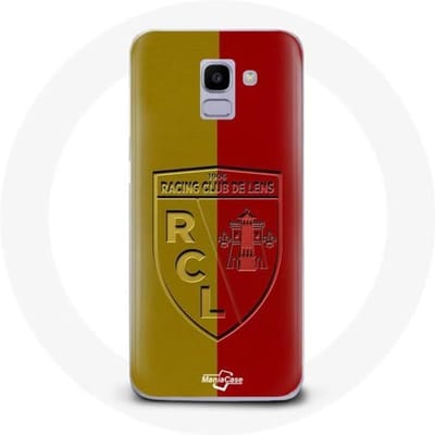 Coque maniacase pour Samsung Galaxy J6 2018 rcl lens Logo fond jaune et rouge