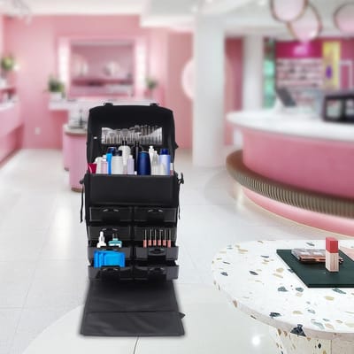 Cosmetica Trolley - Make-up Koffer - Beauty Organisatie - Twee-in-één Ontwerp - 8 Lades - Zwart