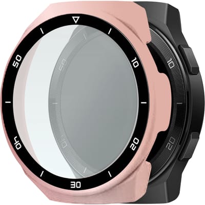 Telefoonglaasje Hoesje met Screenprotector Geschikt voor Huawei Watch GT 2E - 46mm - Roségoud