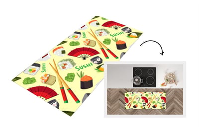 Keukenloper - Loper keuken - Sushi - Japan - Patronen - 120x50 cm - Keukenloper vinyl