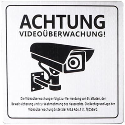 Dailygoods- Videobewaking Bord 12 x 15 cm - Schild Camerabewaking - Privé Grondborden - Waterdicht - UV-Coating - Efficiënte Waarschuwing - Waarschuwingsbord