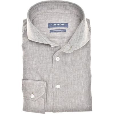 Ledûb Overhemd Casual Linen Blend Groen / male