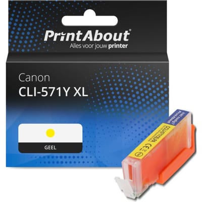 PrintAbout huismerk Inktcartridge CLI-571Y XL Geel Hoge capaciteit Geschikt voor Canon