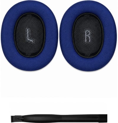 Set Oorkussens voor JBL Koptelefoon - E55BT Oorkussen - E55BT Quincy Edition - Kunstleer met Traagschuim - Blauw