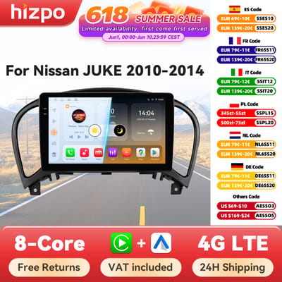 Hizpo Autoradio Voor Nissan Juke YF15 2010-2014 Carplay 4G Multimedia Video Player GPS Autoradio AI Voice 2 Din Android Auto BT