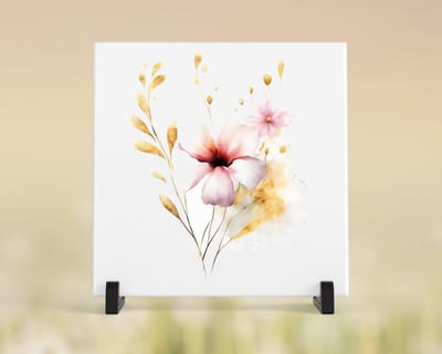 Tegeltje met tekst/afbeelding - Bloemen 09. - 15x15 cm - tegeltje met afbeelding, cadeau, tegeltje, tegeltjes met tekst, tegeltje met spreuk, spreuktegels, woonaccessoires