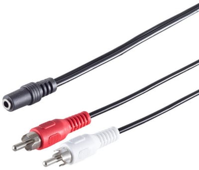 Klinkenbuchse 3,5mm Stereo/ 2 Cinchstecker, 0,2m